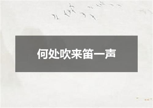 何处吹来笛一声