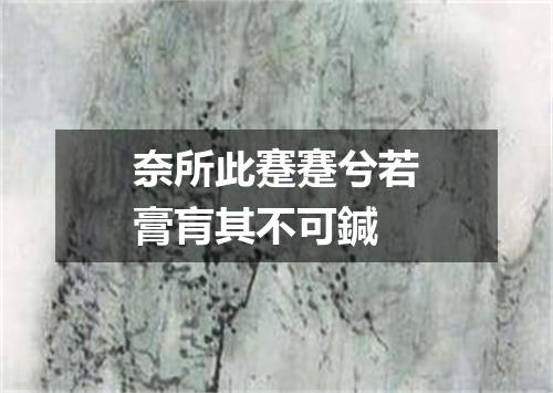 奈所此蹇蹇兮若膏肓其不可鍼