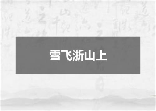 雪飞浙山上