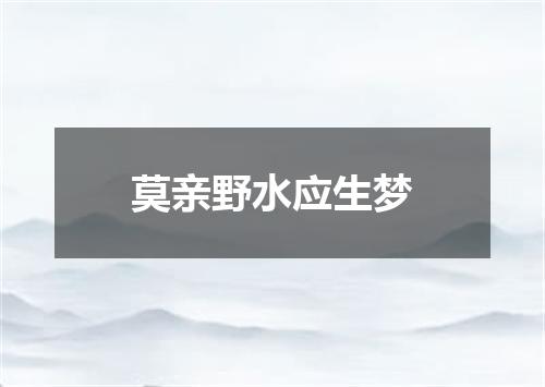 莫亲野水应生梦