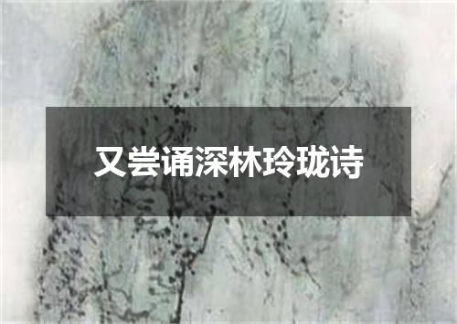 又尝诵深林玲珑诗