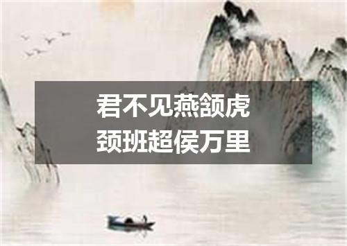 君不见燕颔虎颈班超侯万里