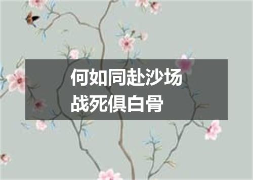 何如同赴沙场战死俱白骨