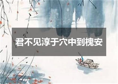 君不见淳于穴中到槐安