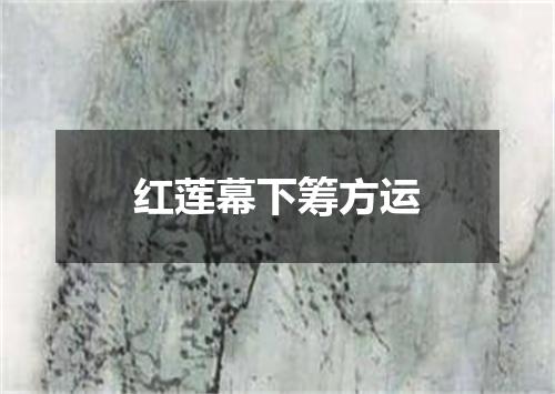 红莲幕下筹方运