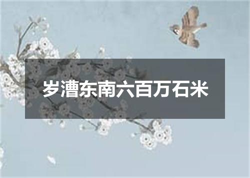 岁漕东南六百万石米
