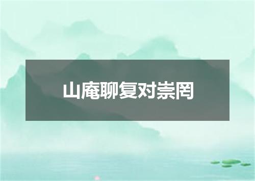 山庵聊复对崇罔