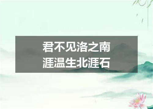 君不见洛之南涯温生北涯石