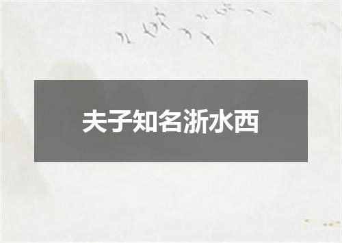 夫子知名浙水西