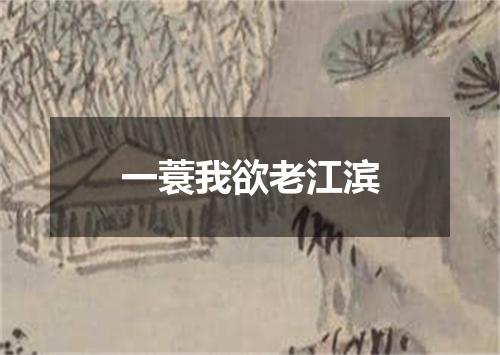 一蓑我欲老江滨