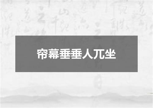 帘幕垂垂人兀坐