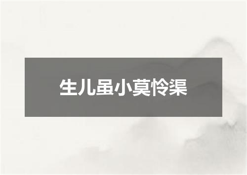 生儿虽小莫怜渠
