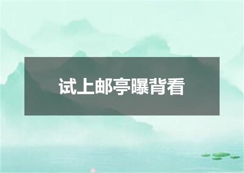 试上邮亭曝背看