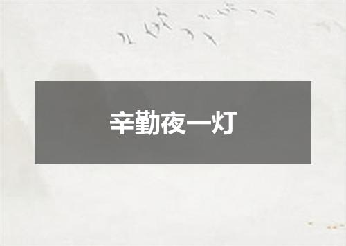辛勤夜一灯