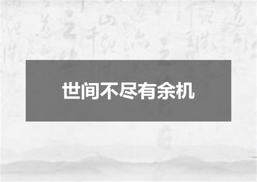 世间不尽有余机