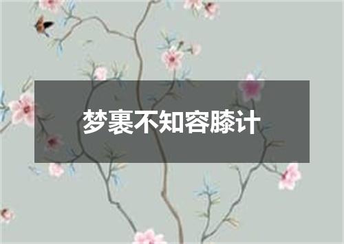 梦裹不知容膝计