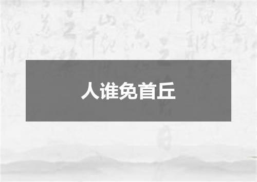 人谁免首丘