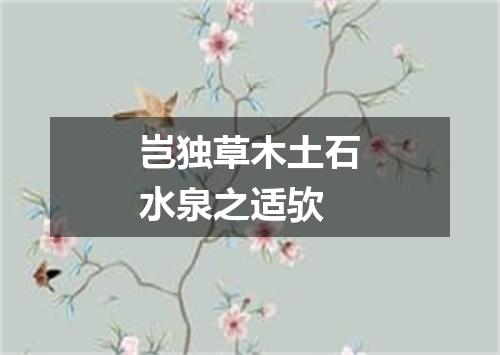 岂独草木土石水泉之适欤