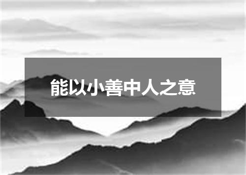 能以小善中人之意