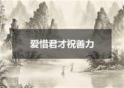 爱惜君才祝善力
