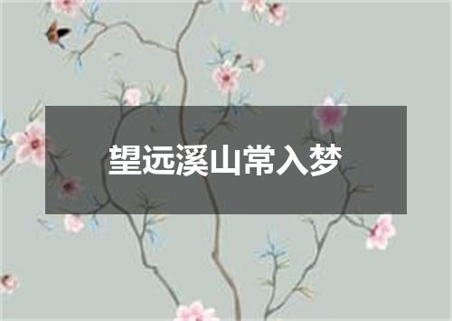 望远溪山常入梦