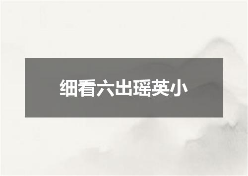 细看六出瑶英小