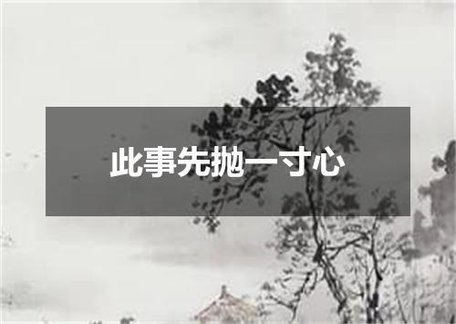 此事先抛一寸心