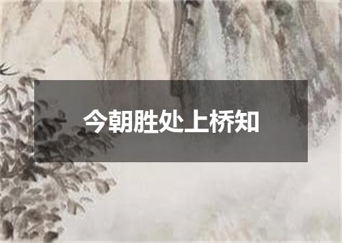 今朝胜处上桥知