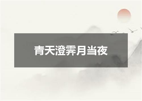 青天澄霁月当夜