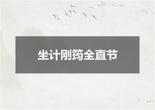 坐计刚筠全直节