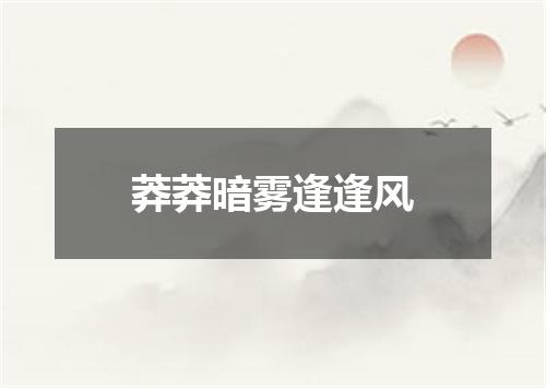 莽莽暗雾逢逢风