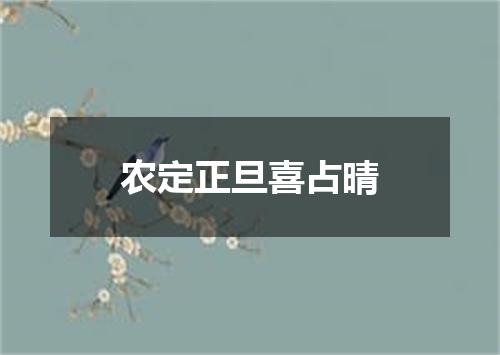 农定正旦喜占晴