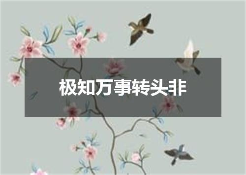 极知万事转头非