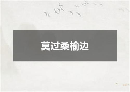 莫过桑榆边