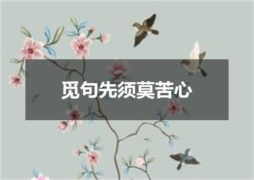 觅句先须莫苦心