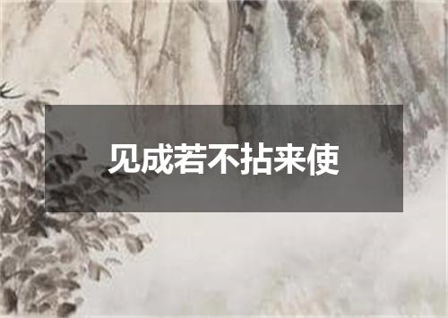 见成若不拈来使