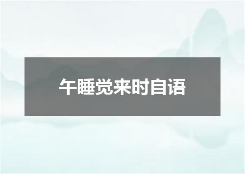 午睡觉来时自语