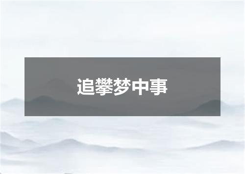 追攀梦中事