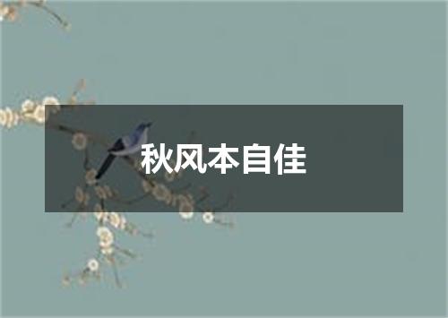 秋风本自佳