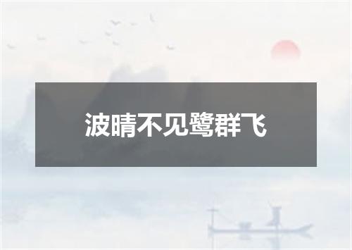 波晴不见鹭群飞