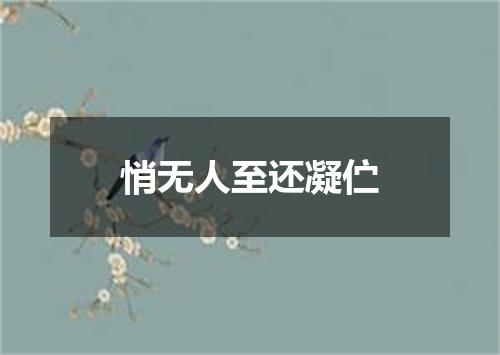 悄无人至还凝伫