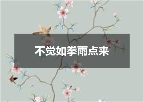 不觉如拳雨点来