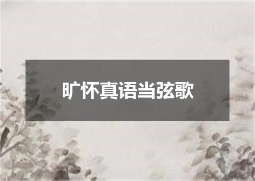 旷怀真语当弦歌