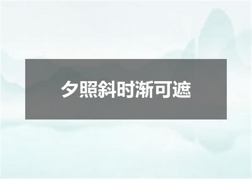 夕照斜时渐可遮