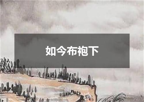 如今布袍下