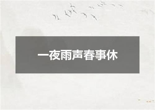 一夜雨声春事休