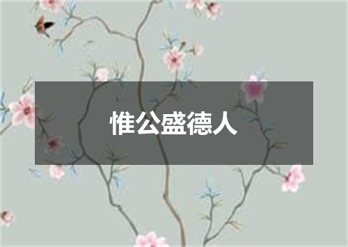 惟公盛德人