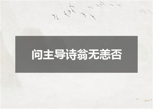 问主导诗翁无恙否