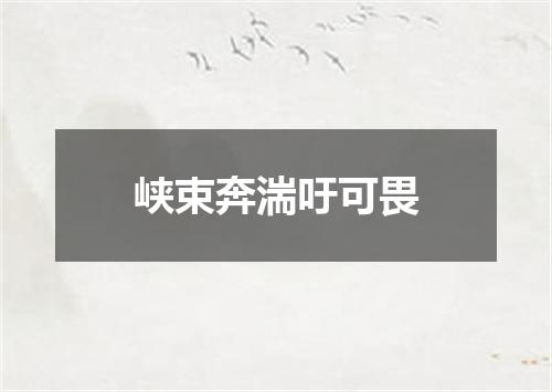 峡束奔湍吁可畏