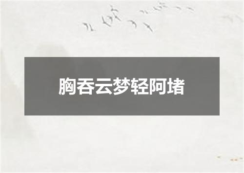 胸吞云梦轻阿堵